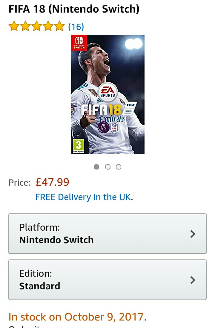 悲報 イギリスでのswitch版fifa18 全体の3 以下しか売れてない ゲームわだい